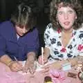 Wendy and Alison do some knicker signing, Printec and Steve-O's Pants, The Swan, Harleston, Norfolk - 19th May 1990