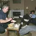 Kenny serves up some pudding, An "Above The Laundrette" Barbeque, Diss, Norfolk - 28th May 1990