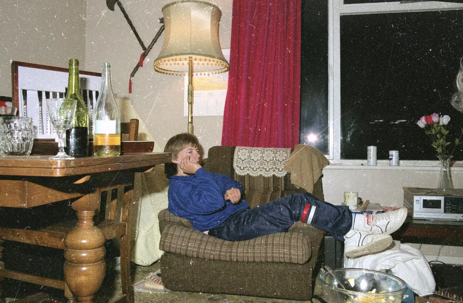 Sarah hangs about, from An "Above The Laundrette" Barbeque, Diss, Norfolk - 28th May 1990