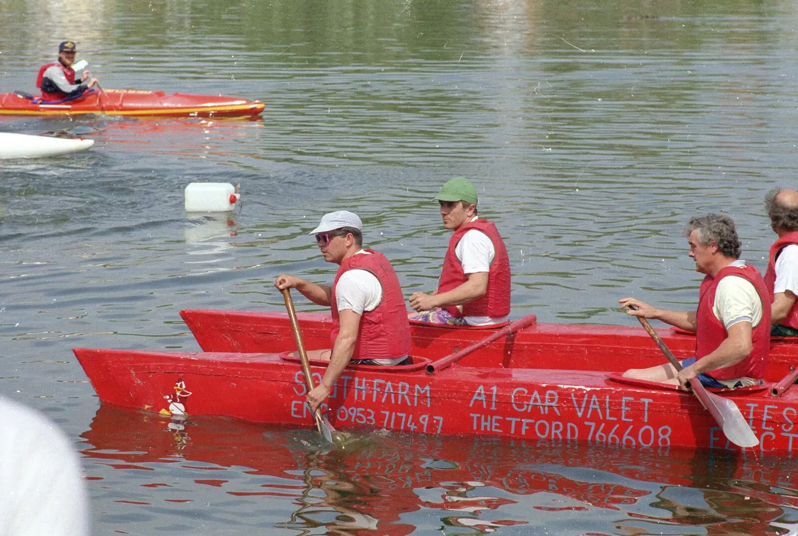 A bright pink catamaran raft, from A Raft Race on the Mere, Diss, Norfolk - 2nd June 1990