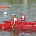 A bright pink catamaran raft, A Raft Race on the Mere, Diss, Norfolk - 2nd June 1990