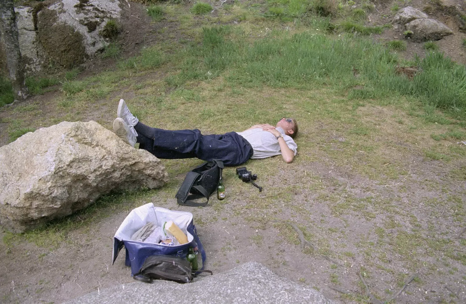 Nosher sticks his feet up for a bit, from A Trip To Huelgoat, Brittany, France - 11th June 1990