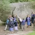 The locals try to make the rock rumble, A Trip To Huelgoat, Brittany, France - 11th June 1990