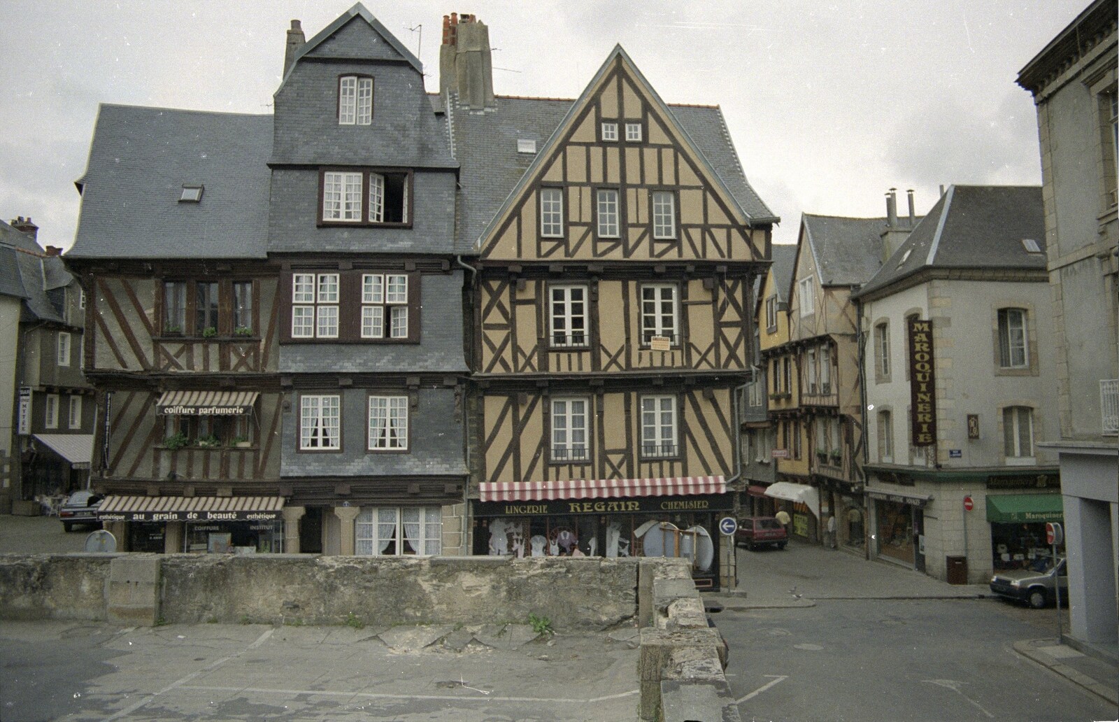 A Trip To Huelgoat, Brittany, France - 11th June 1990: Timbered houses in Quimper