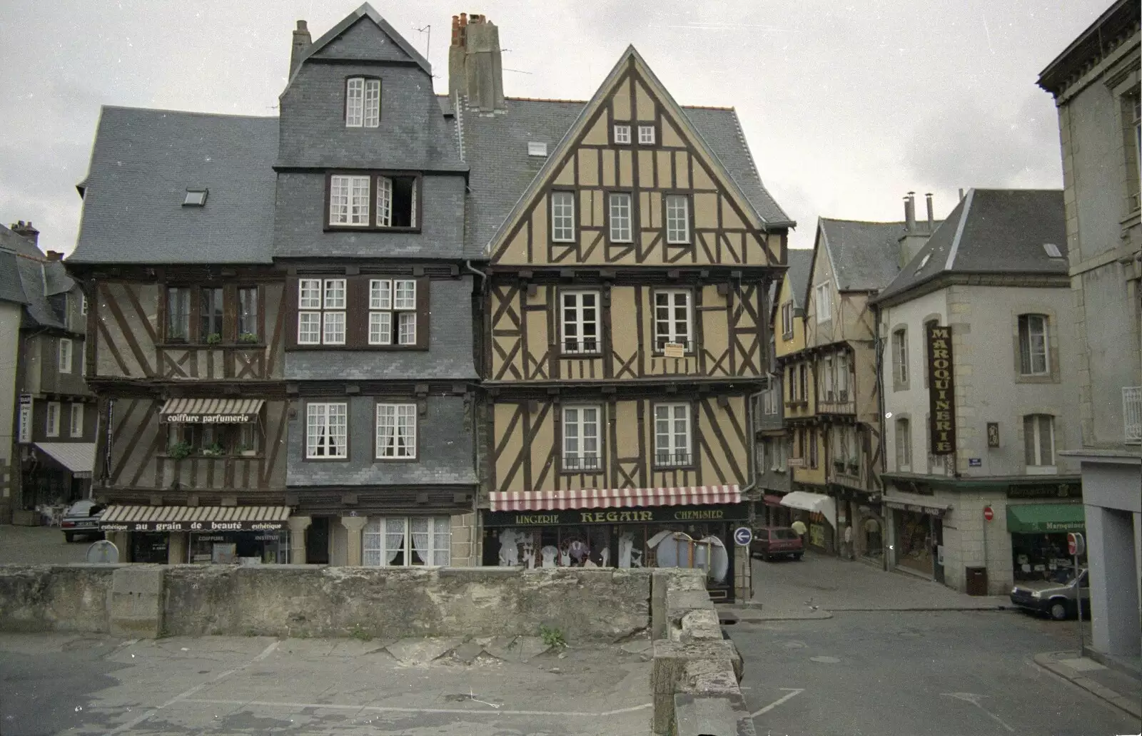 Timbered houses in Quimper, from A Trip To Huelgoat, Brittany, France - 11th June 1990