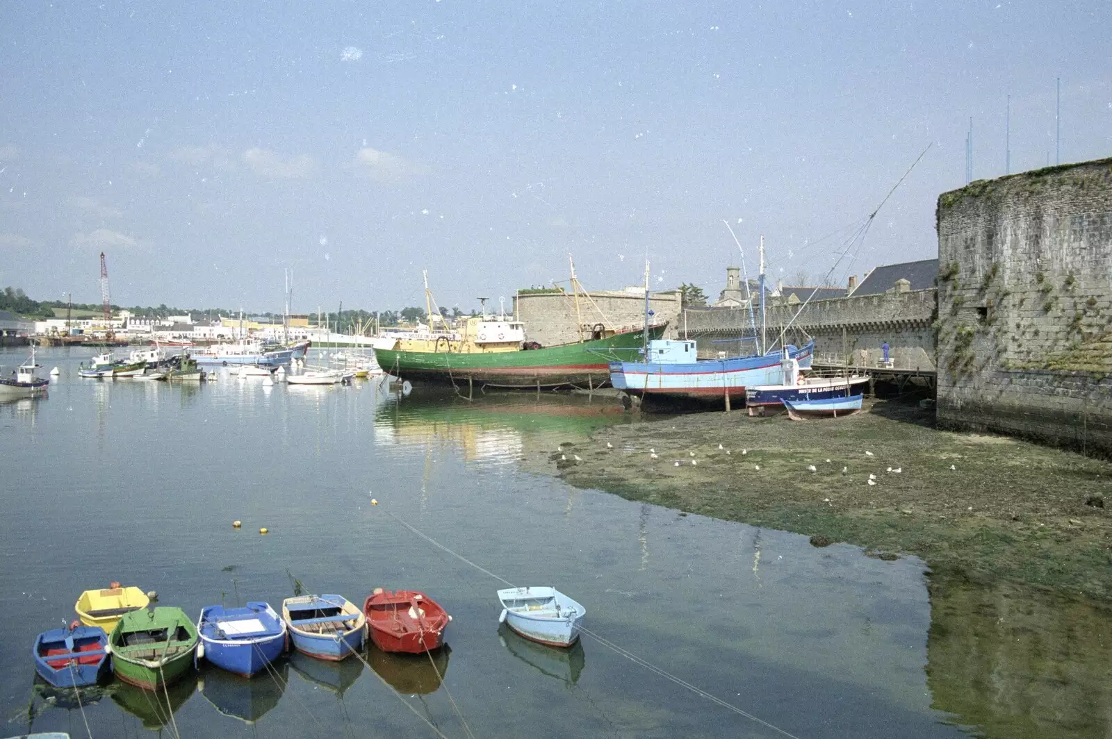 The harbour and walls of Concarneau, from A Trip To Huelgoat, Brittany, France - 11th June 1990