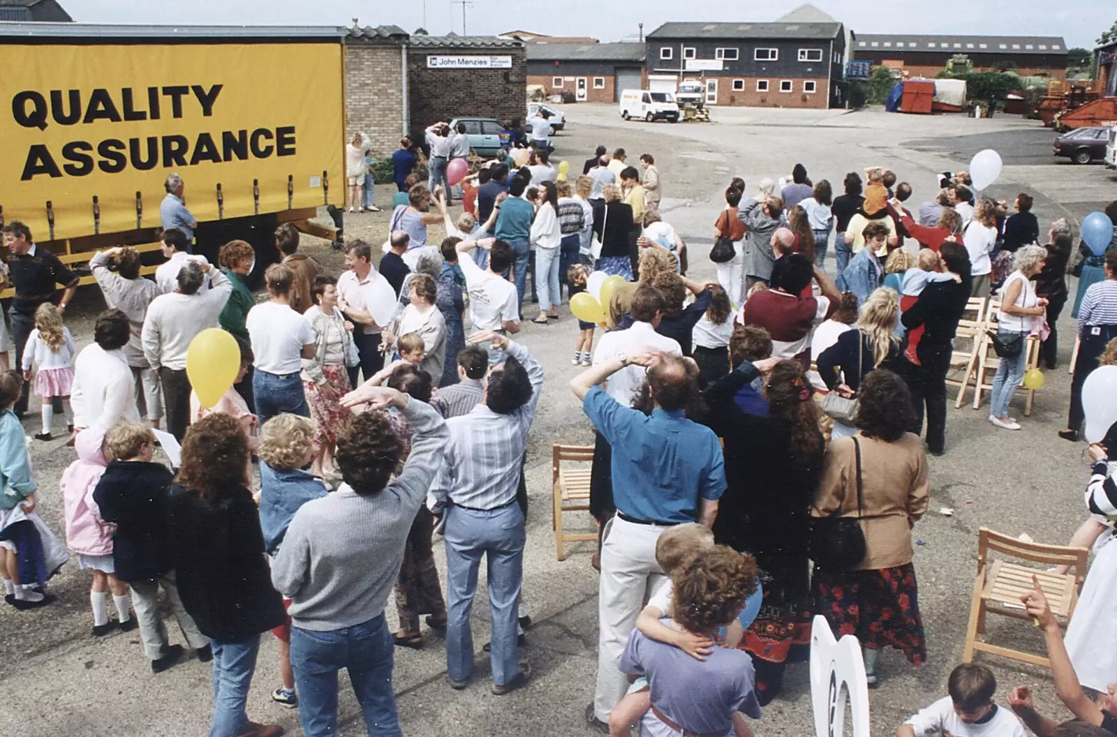 The crowd watches the skies, from BPCC Anglia Web Open Day, Diss, Norfolk - 23rd June 1990