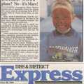 1990 The Diss Express article featuring Nosher's photo