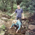 In traditional children-on-summer-holiday mode, we build a dam across the stream adjacent to the famhouse