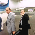 Keith Clark and Mike Perkins on the tarmac at Norwich Airport