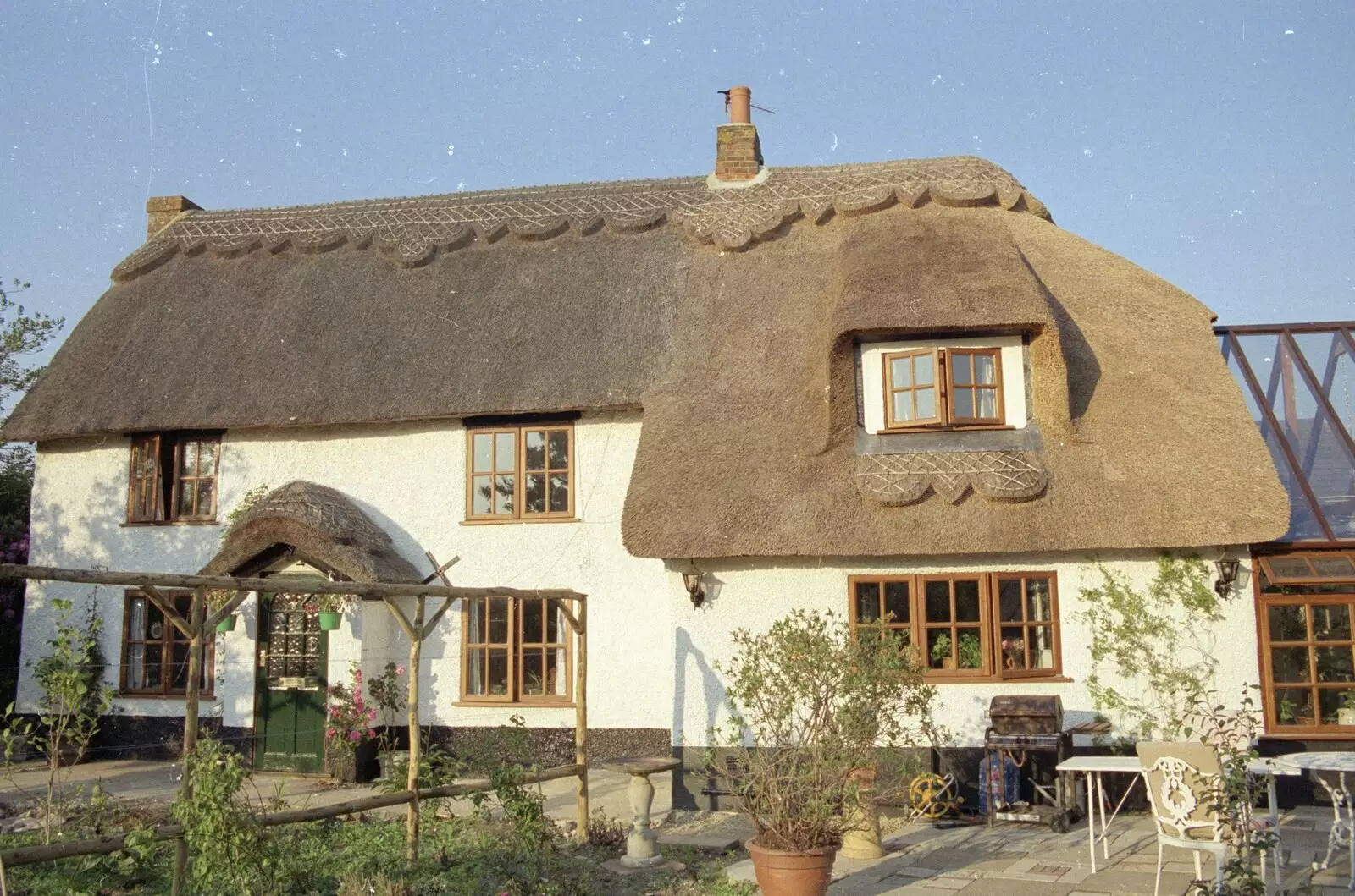 The Willows with its new extension, from Petanque At The Willows, Bransgore, Dorset - 10th July 1990