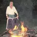 Sue waves her coat around after a fire dance, Sue's Fire Dance, Stuston, Suffolk - 21st July 1990