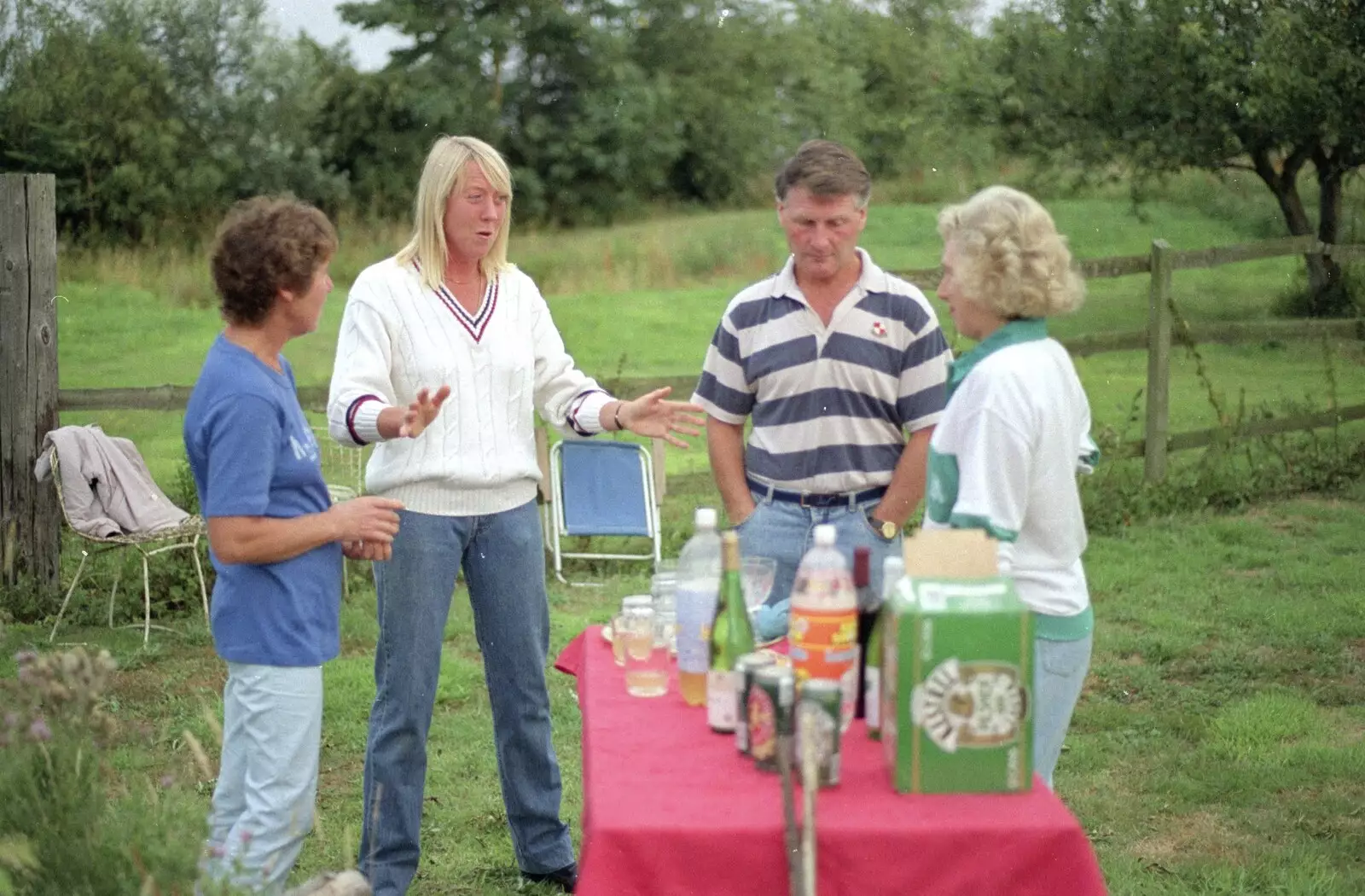 Sue tells a story, from Sue's Fire Dance, Stuston, Suffolk - 21st July 1990