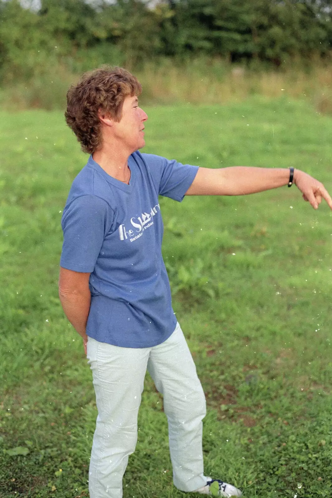 Brenda directs something, from Sue's Fire Dance, Stuston, Suffolk - 21st July 1990