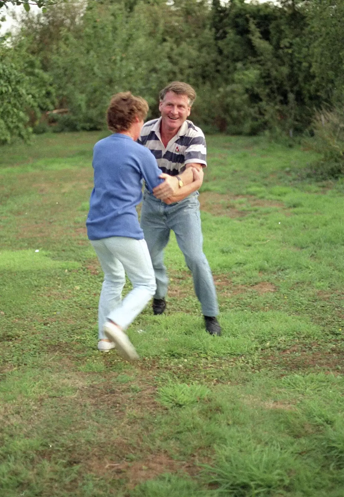 Brenda and Bernie mess around, from Sue's Fire Dance, Stuston, Suffolk - 21st July 1990