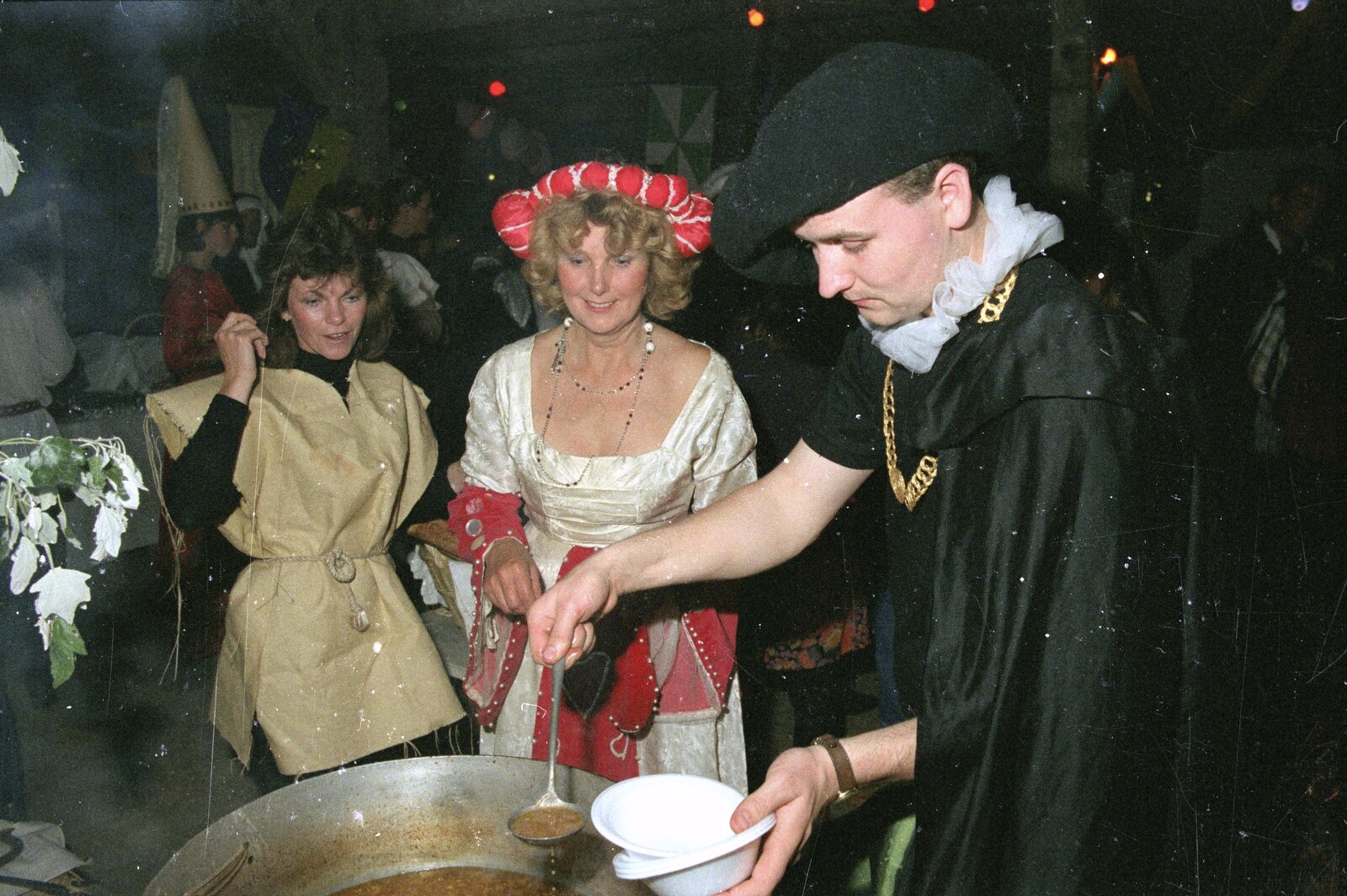 Some sort of soup is ladled out from A Mediaeval Birthday Party, Starston, Norfolk - 27th July 1990