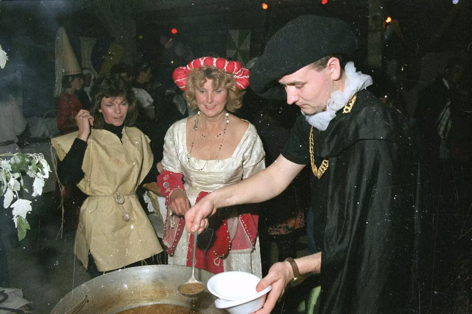 Some sort of soup is ladled out, from A Mediaeval Birthday Party, Starston, Norfolk - 27th July 1990