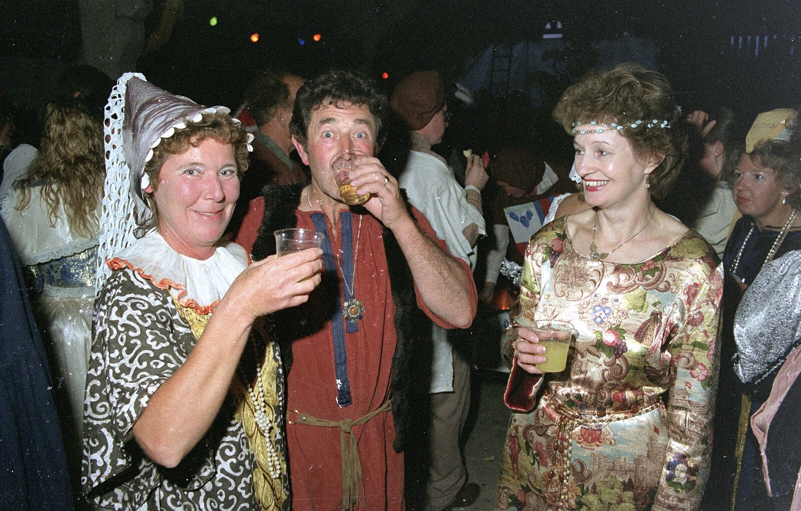 Brenda holds a plastic glass up from A Mediaeval Birthday Party, Starston, Norfolk - 27th July 1990