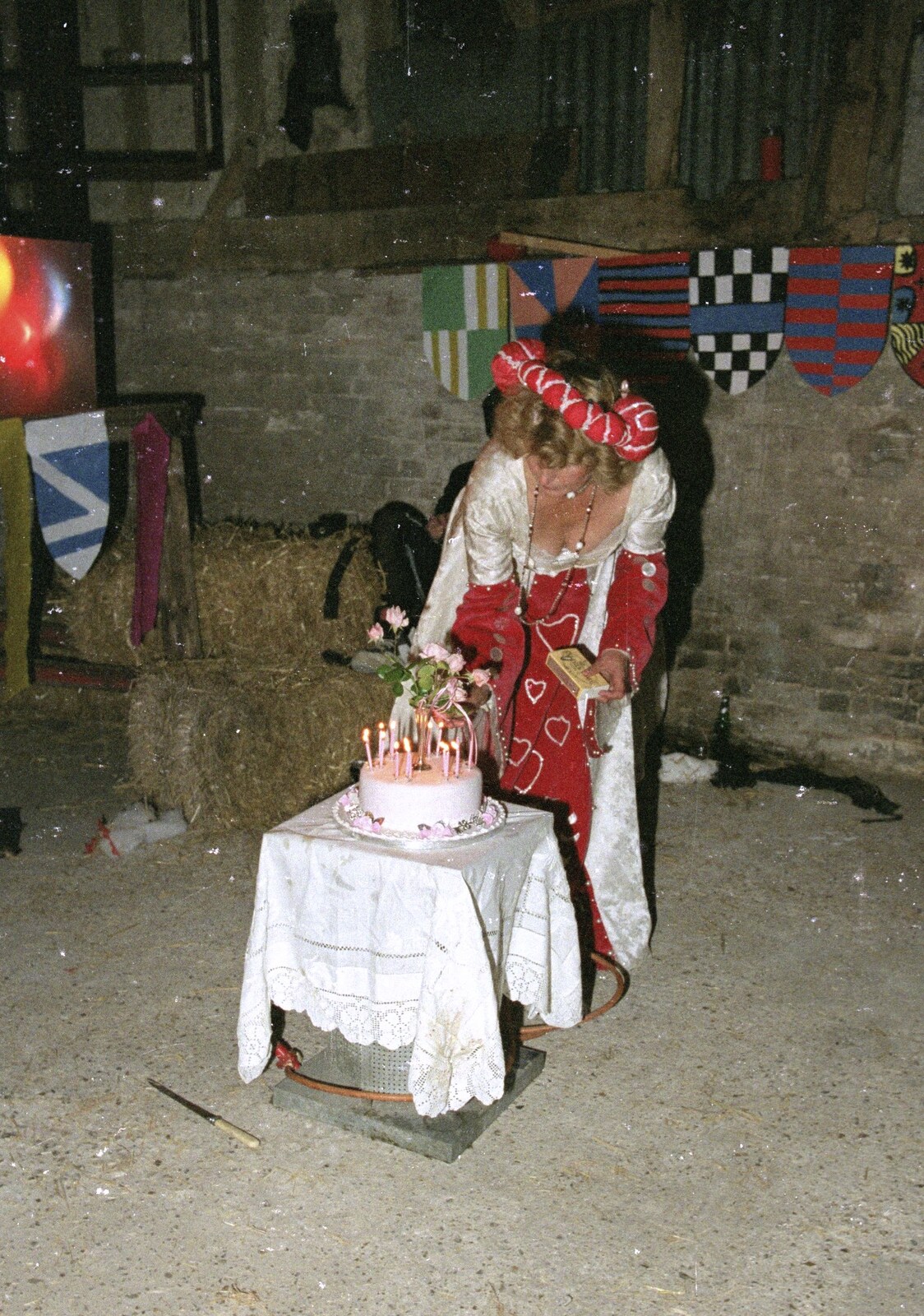 Elteb lights candles from A Mediaeval Birthday Party, Starston, Norfolk - 27th July 1990