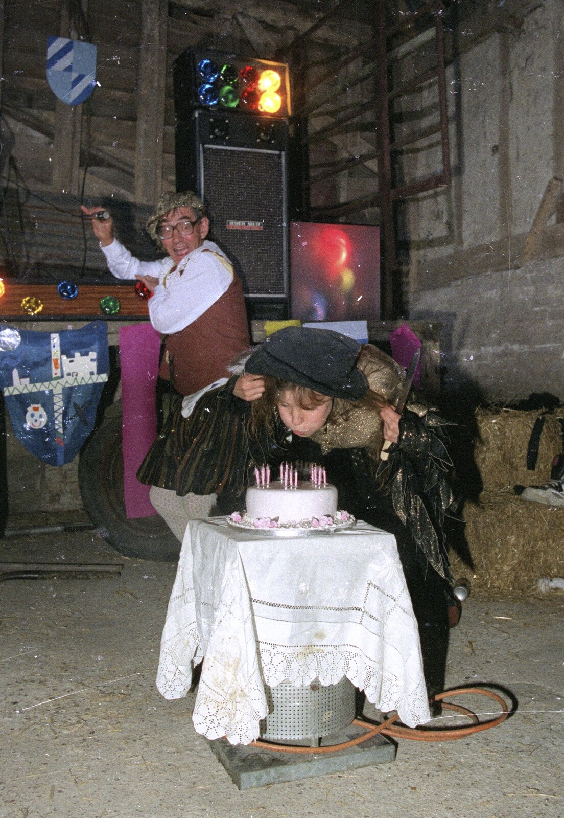 Candles are blown out from A Mediaeval Birthday Party, Starston, Norfolk - 27th July 1990