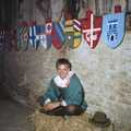 A Mediaeval Birthday Party, Starston, Norfolk - 27th July 1990, Nosher sits on a bale of straw, like a gnome