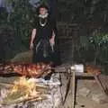 An entire lamb is spit-roasted, A Mediaeval Birthday Party, Starston, Norfolk - 27th July 1990