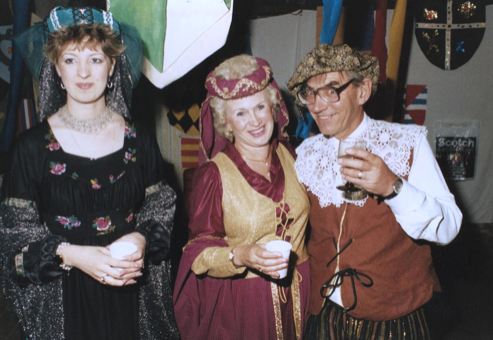 Derek with some guests from A Mediaeval Birthday Party, Starston, Norfolk - 27th July 1990