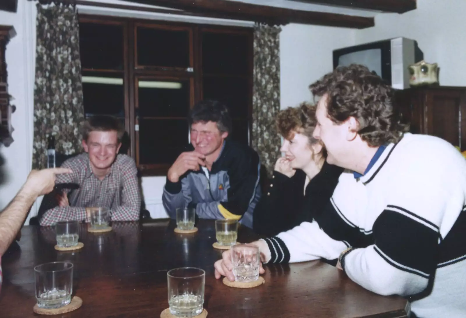 Nosher, Geoff, Monique and Keith, from A Mediaeval Birthday Party, Starston, Norfolk - 27th July 1990