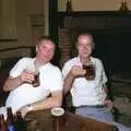 Bill Hartley and Kiwi raise a glass, Stuston Sewerage and Kate's Printec Birthday, Scole Inn, Norfolk and Suffolk - 2nd August 1990