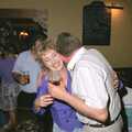 Stuston Sewerage and Kate's Printec Birthday, Scole Inn, Norfolk and Suffolk - 2nd August 1990, Kate gets a beery hug