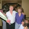 Alan Cox gives Kate some flowers, Stuston Sewerage and Kate's Printec Birthday, Scole Inn, Norfolk and Suffolk - 2nd August 1990