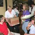 A present is given to Kate, Stuston Sewerage and Kate's Printec Birthday, Scole Inn, Norfolk and Suffolk - 2nd August 1990