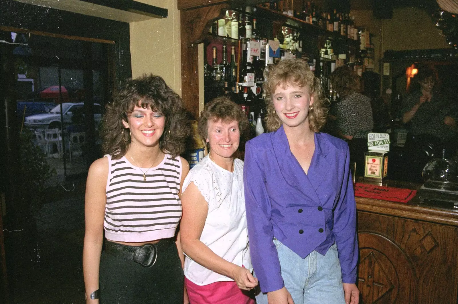 Rachel, Wendy Bedford and Kate, from Stuston Sewerage and Kate's Printec Birthday, Scole Inn, Norfolk and Suffolk - 2nd August 1990