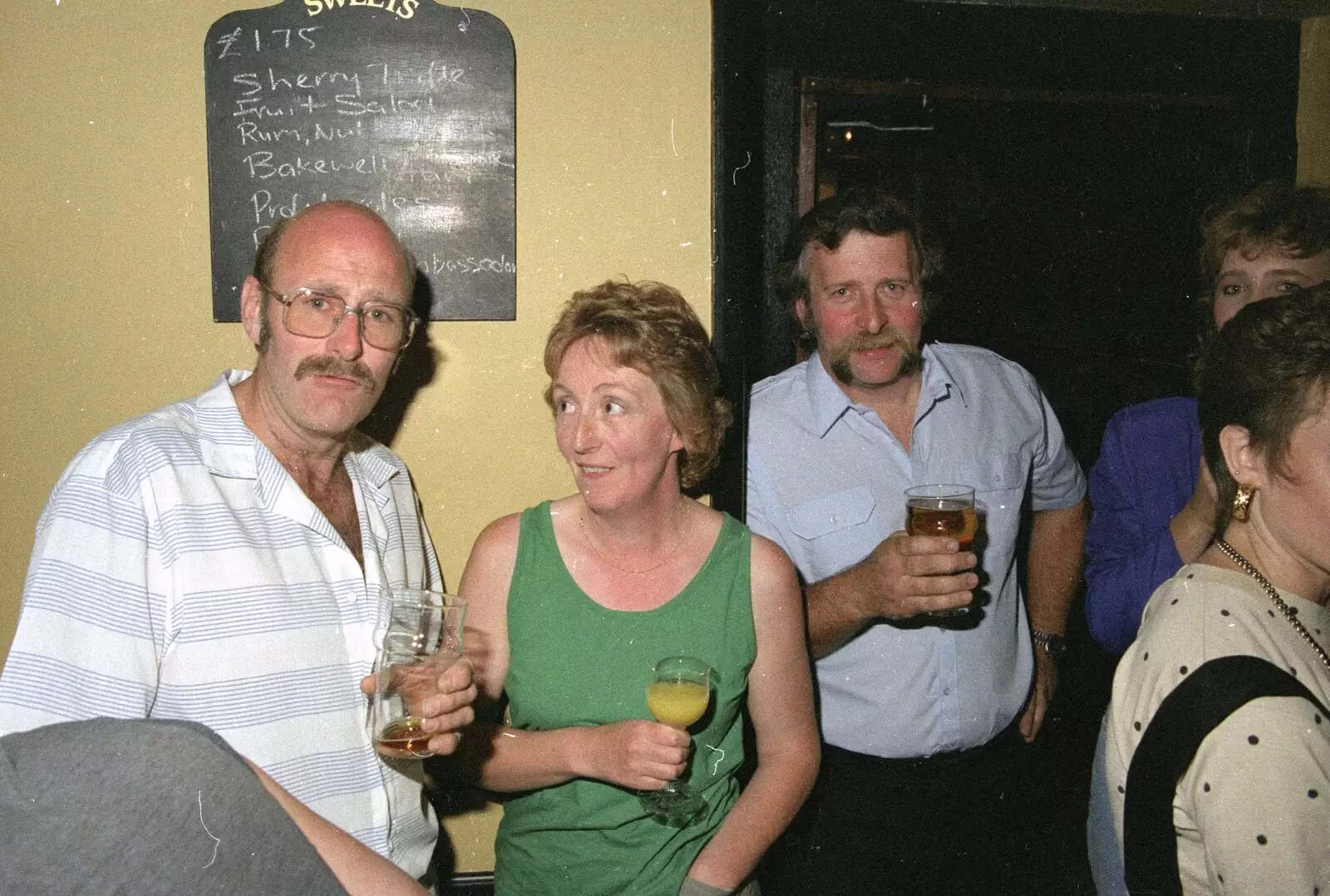 Bindery Dave and Sue, plus Rod 'Leccy Walesa' Todd, from Stuston Sewerage and Kate's Printec Birthday, Scole Inn, Norfolk and Suffolk - 2nd August 1990