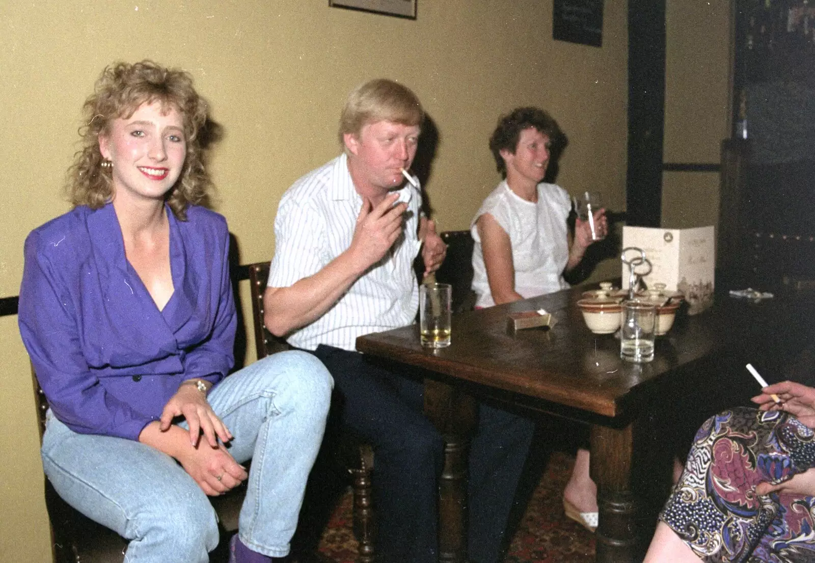 Alan's got a fag on, from Stuston Sewerage and Kate's Printec Birthday, Scole Inn, Norfolk and Suffolk - 2nd August 1990