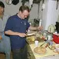 Hamish chops up some cheese, Liz's Party, Abergavenny, Monmouthshire, Wales - 4th August 1990