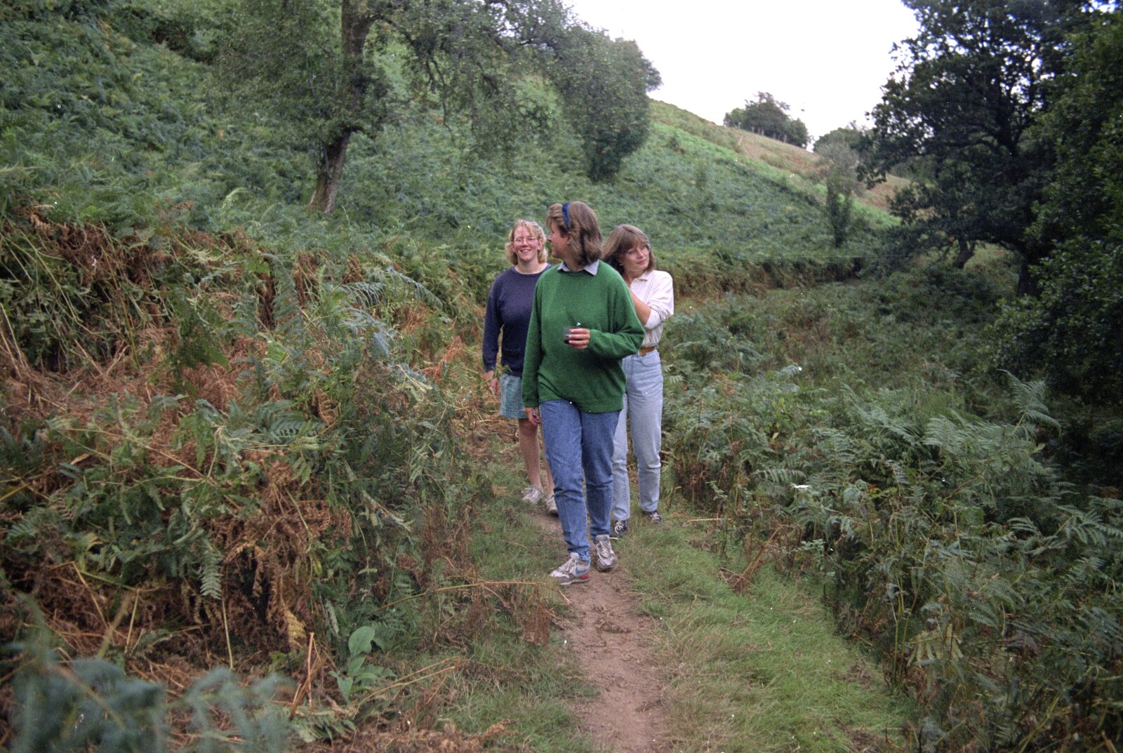 Liz's Party, Abergavenny, Monmouthshire, Wales - 4th August 1990: Roaming around through the bracken