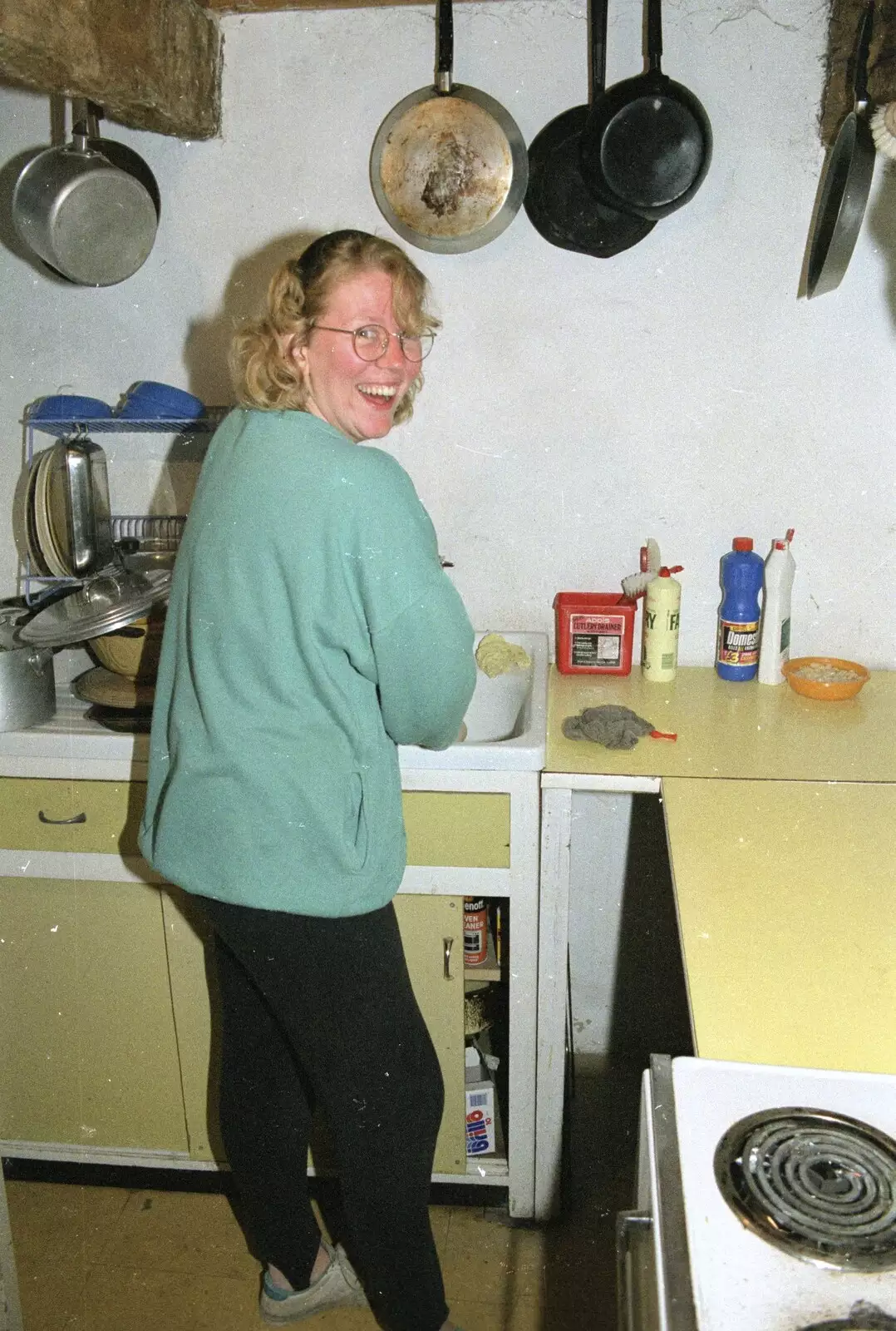 Liz at the sink, from Liz's Party, Abergavenny, Monmouthshire, Wales - 4th August 1990