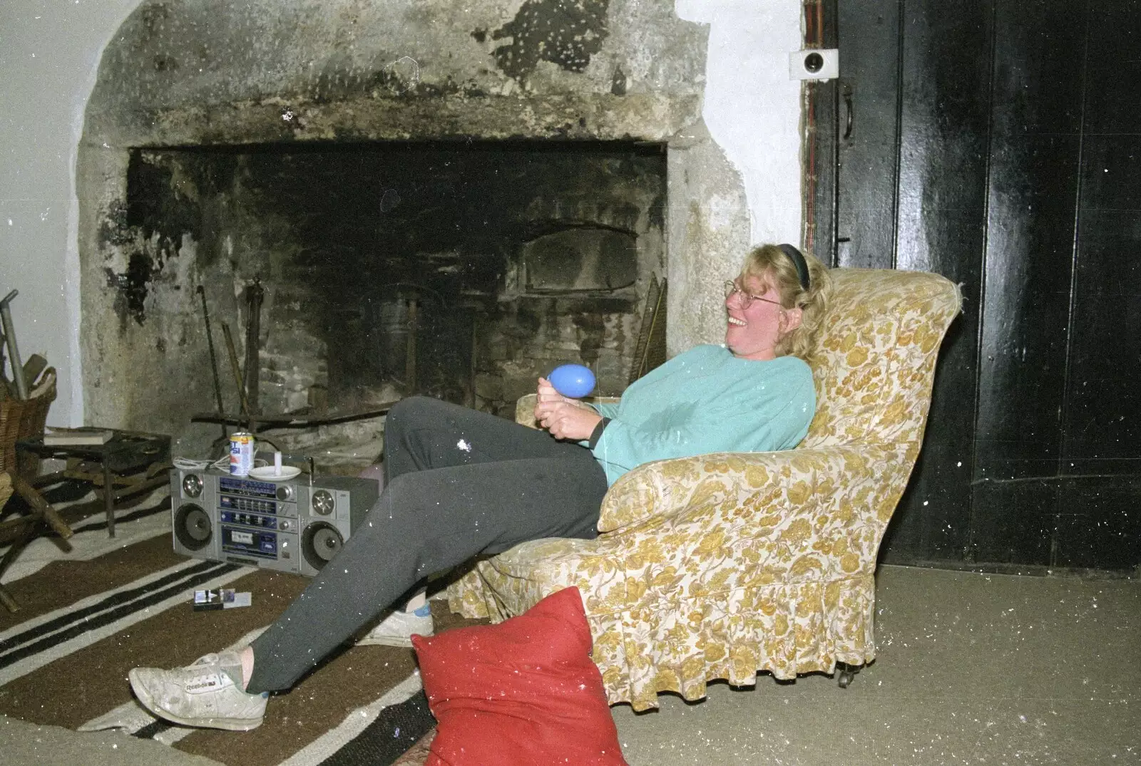 Liz flakes out for a bit, from Liz's Party, Abergavenny, Monmouthshire, Wales - 4th August 1990