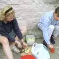 Lots of apple peeling and chopping, Liz's Party, Abergavenny, Monmouthshire, Wales - 4th August 1990