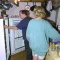 Hamish raids the fridge, Liz's Party, Abergavenny, Monmouthshire, Wales - 4th August 1990