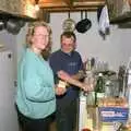 Liz and Hamish in the scullery, Liz's Party, Abergavenny, Monmouthshire, Wales - 4th August 1990