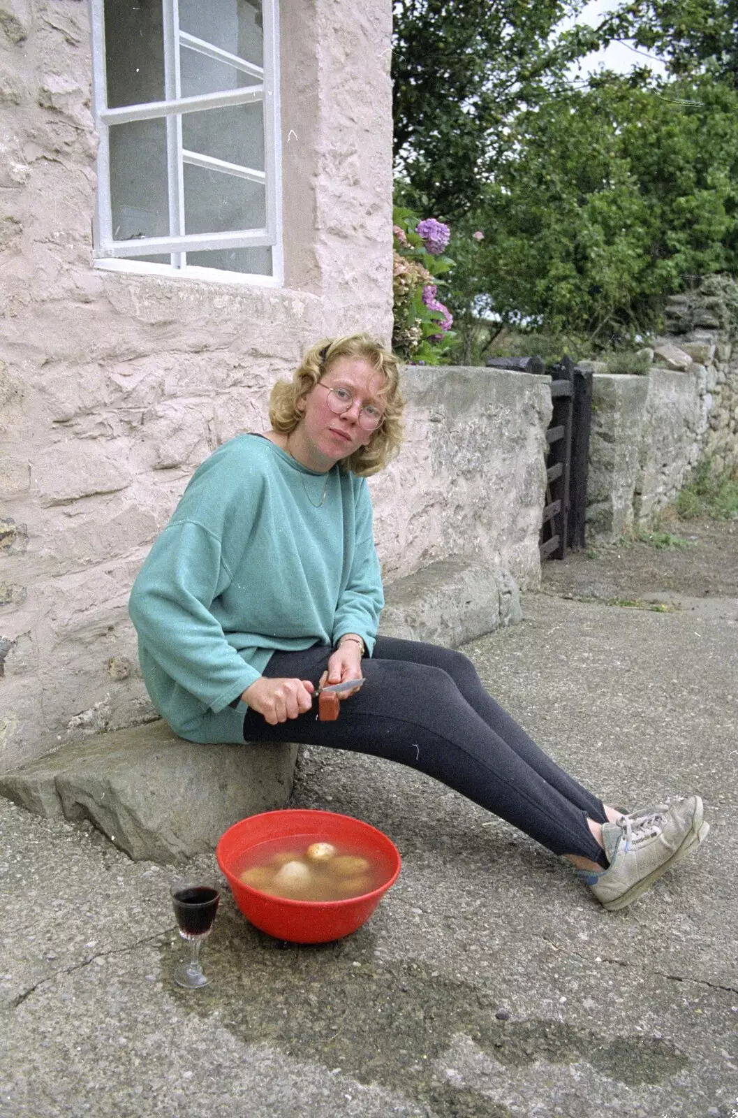 Liz moves on to potatoes, from Liz's Party, Abergavenny, Monmouthshire, Wales - 4th August 1990