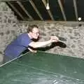 Hamish looks serious about his ping pong, Liz's Party, Abergavenny, Monmouthshire, Wales - 4th August 1990