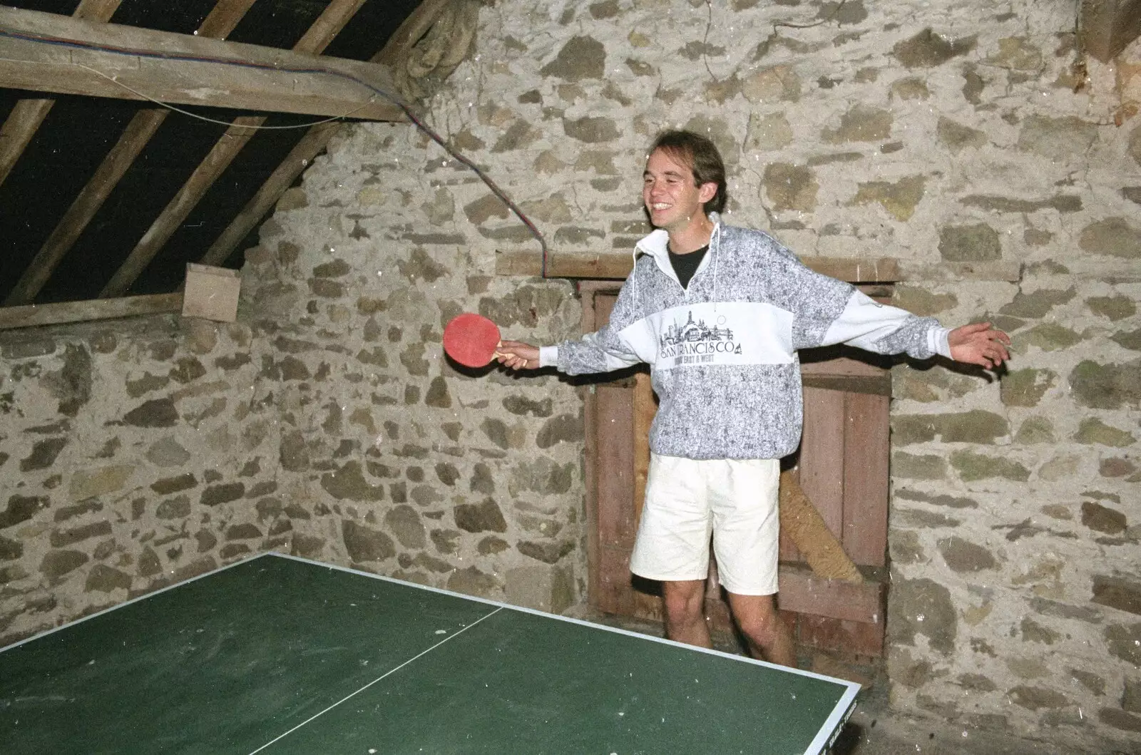 Phil tries to cover his bases, from Liz's Party, Abergavenny, Monmouthshire, Wales - 4th August 1990