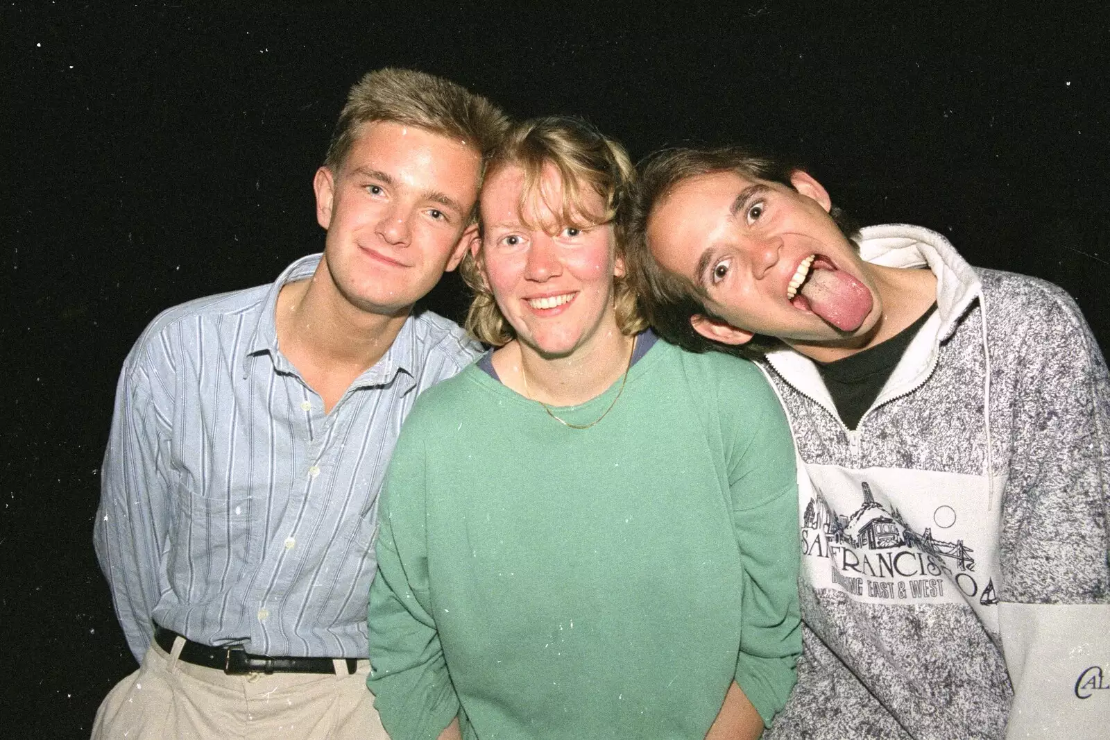 Nosher, Liz and Phil, from Liz's Party, Abergavenny, Monmouthshire, Wales - 4th August 1990