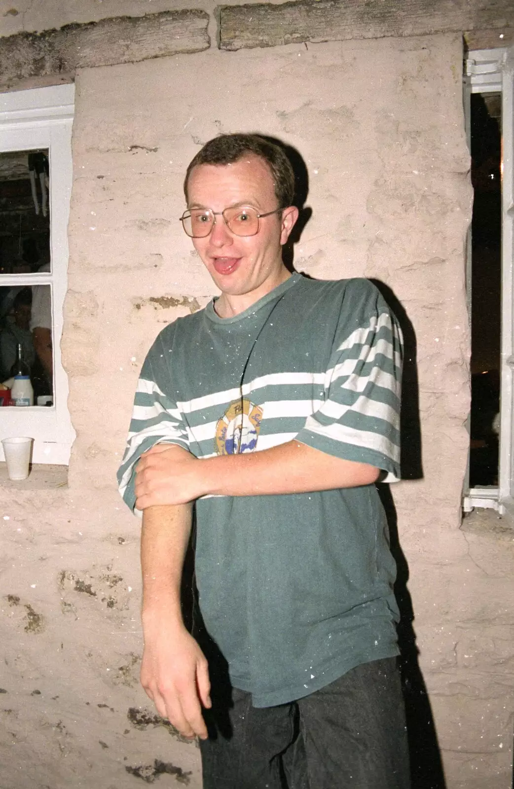 Hamish sticks his tongue out, from Liz's Party, Abergavenny, Monmouthshire, Wales - 4th August 1990