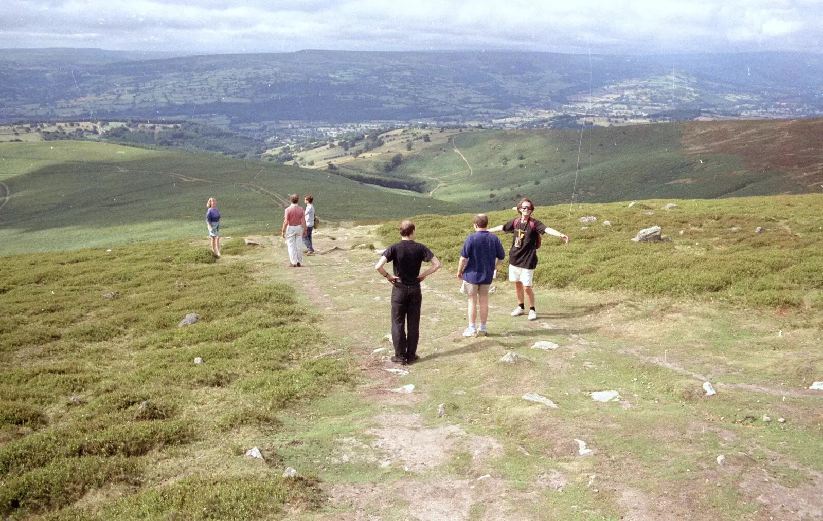 The view from up the hill, from A Walk in the Brecon Beacons, Bannau Brycheiniog, Wales - 5th August 1990