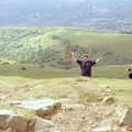 Hamish sticks his hands in the air, A Walk in the Brecon Beacons, Bannau Brycheiniog, Wales - 5th August 1990