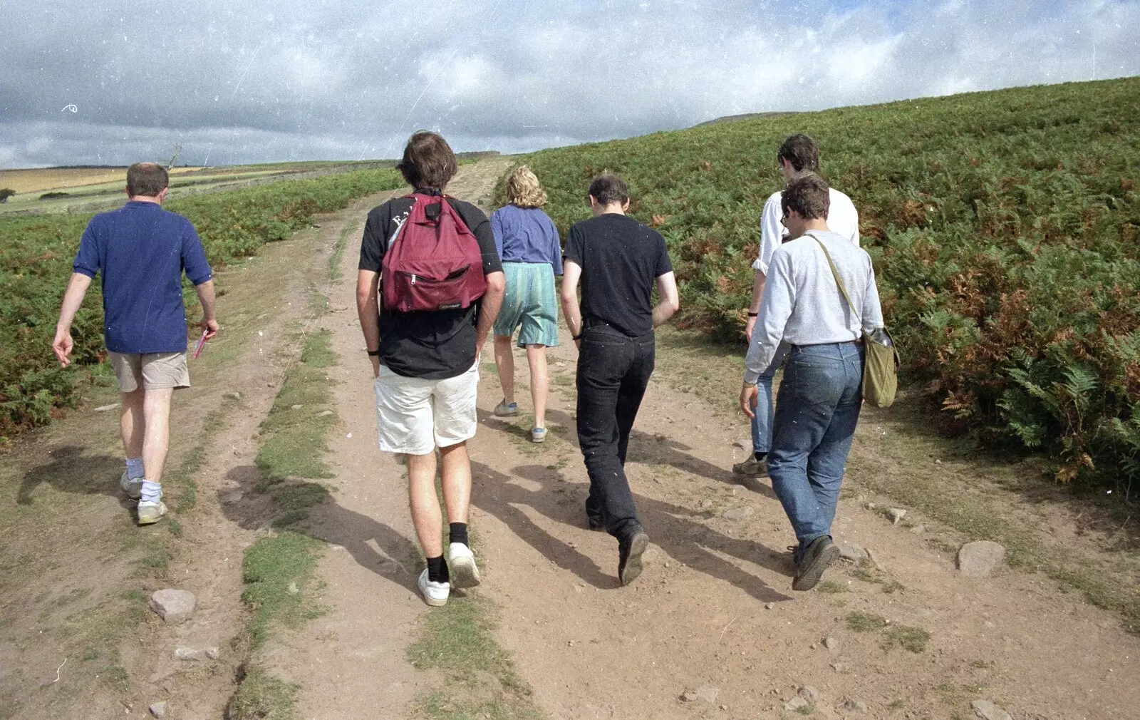 Walking along discussing USD/GBP exchange rates, from A Walk in the Brecon Beacons, Bannau Brycheiniog, Wales - 5th August 1990